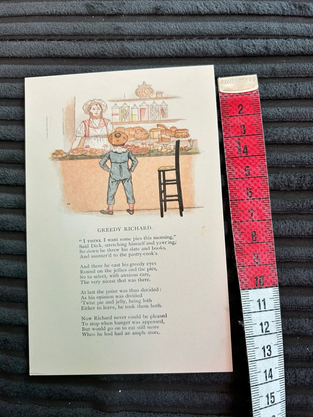 696. Kaart illustr Greedy Richard bakkerij, Ophalen of Verzenden, 1980 tot heden