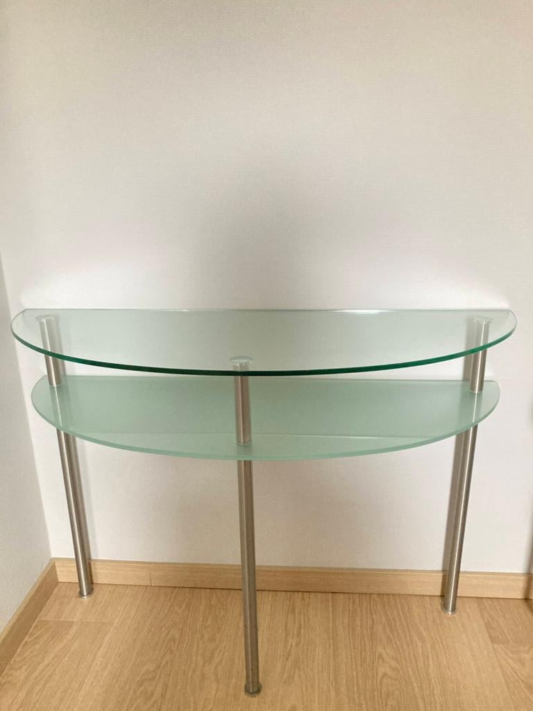 Glazen Sidetable, Huis en Inrichting, Ophalen, Gebruikt, 100 tot 150 cm, Glas