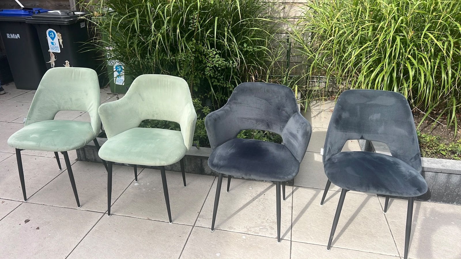 Set van 4 Loods 5 eetkamerstoelen - 2x mintgroen, 2x grijs, Ophalen, Overige kleuren, Zo goed als nieuw, Vier