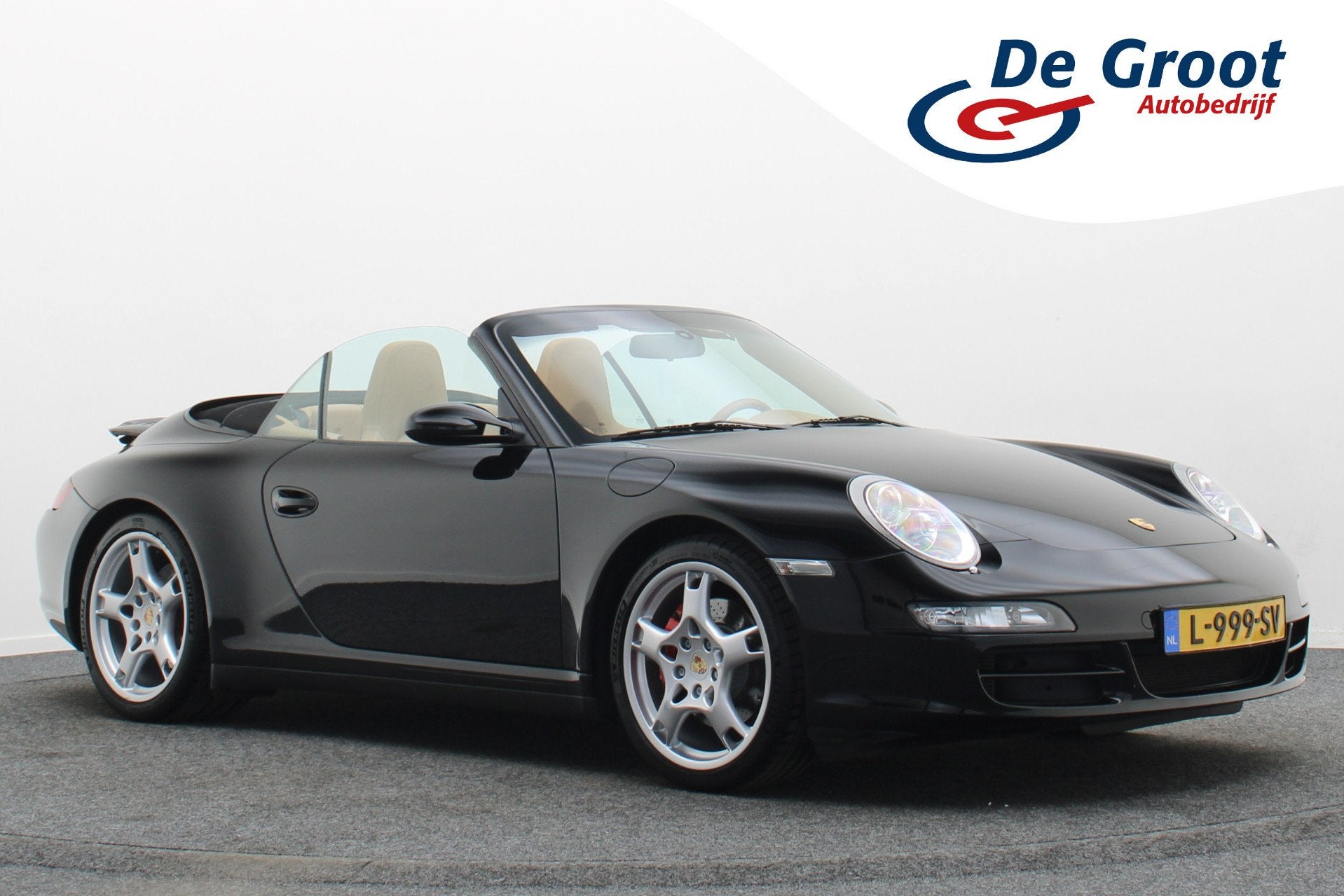 Porsche 911 Cabrio 997 3.8 Carrera 4S Adapt. Onderstel, Spor, Auto's, Porsche, Gebruikt, Cabriolet, 4 stoelen, Zwart