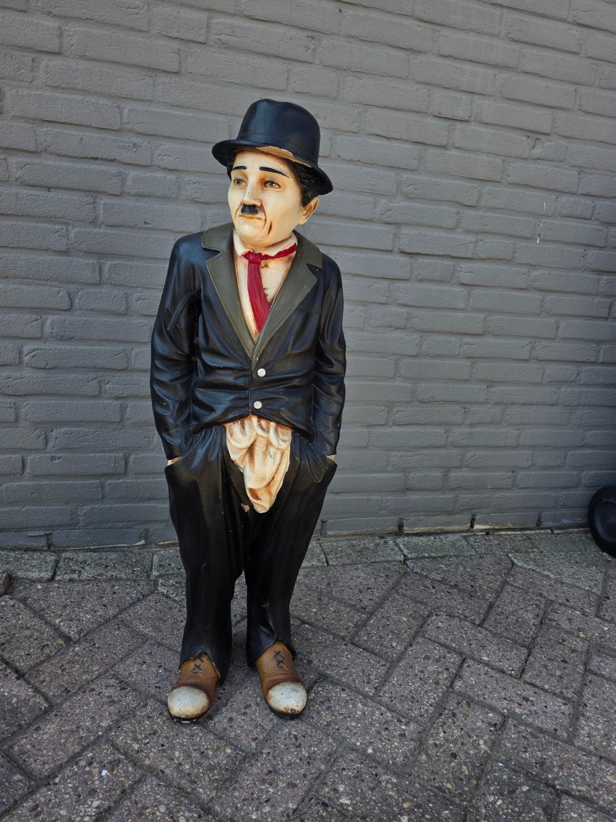 Charlie Chaplin beeld 90 cm, Ophalen, Gebruikt, Mens