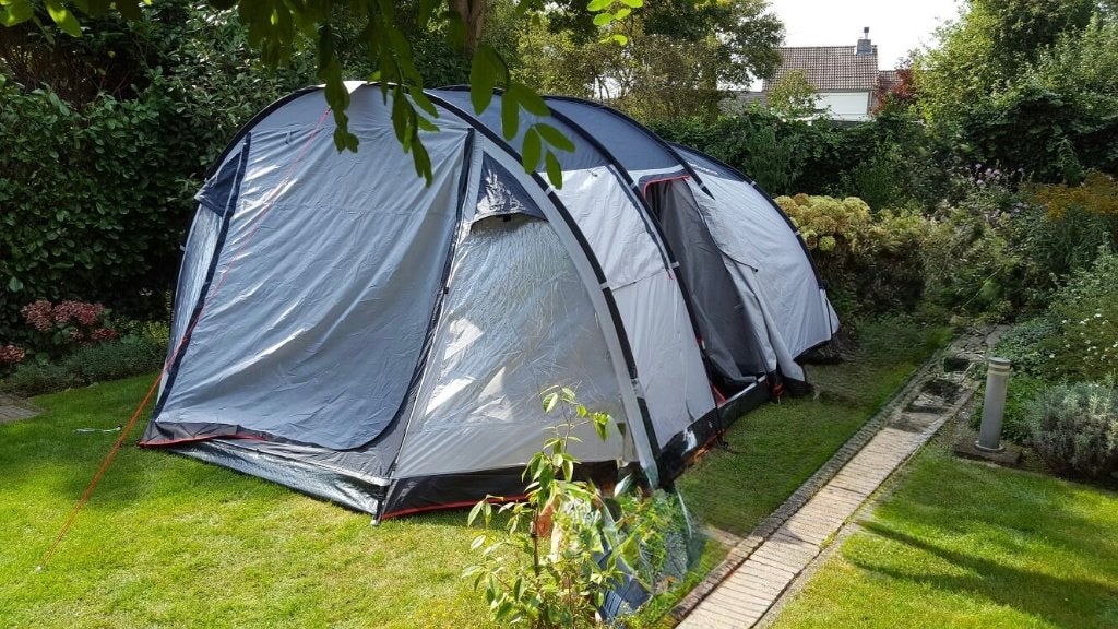 High Peak Durban 6 familietent - Ruim en comfortabel, Caravans en Kamperen, Tenten, Ophalen, Zo goed als nieuw, Tot en met 6