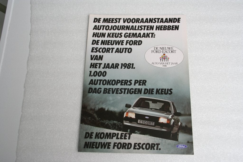 Folder Ford Escort 'Auto van het jaar 1981" (12-1980) (40), Ophalen of Verzenden, Nieuw, Ford