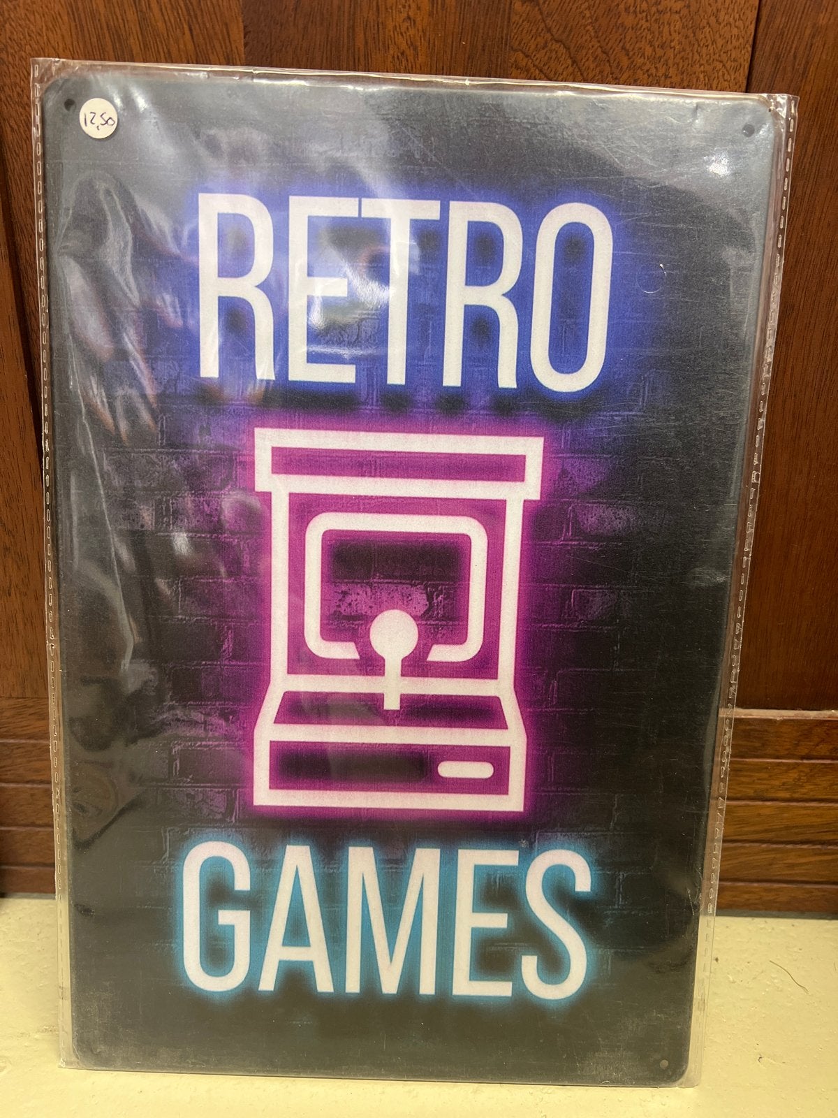 Retro Games Arcade Neon Look Metalen Bord - Nieuw, Spelcomputers en Games, Overige genres, 1 speler, Nieuw, Ophalen of Verzenden