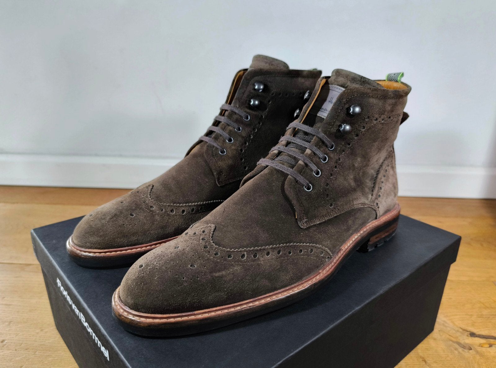 Floris van Bommel halfhoge herenschoenen maat 9 / 43, Ophalen, Bruin, Boots, Floris van Bommel