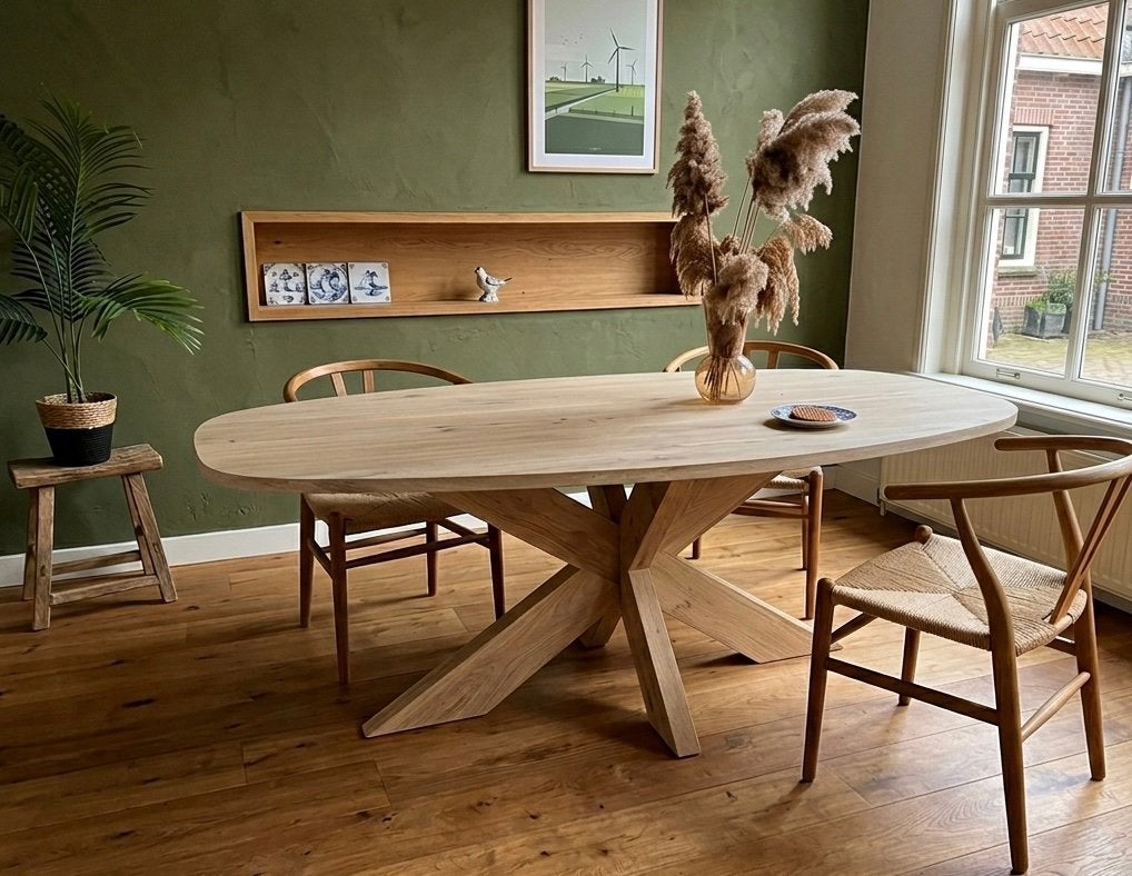 Foto 10 van Eiken deens ovale tafel eettafel MAATWERK Eikenhout