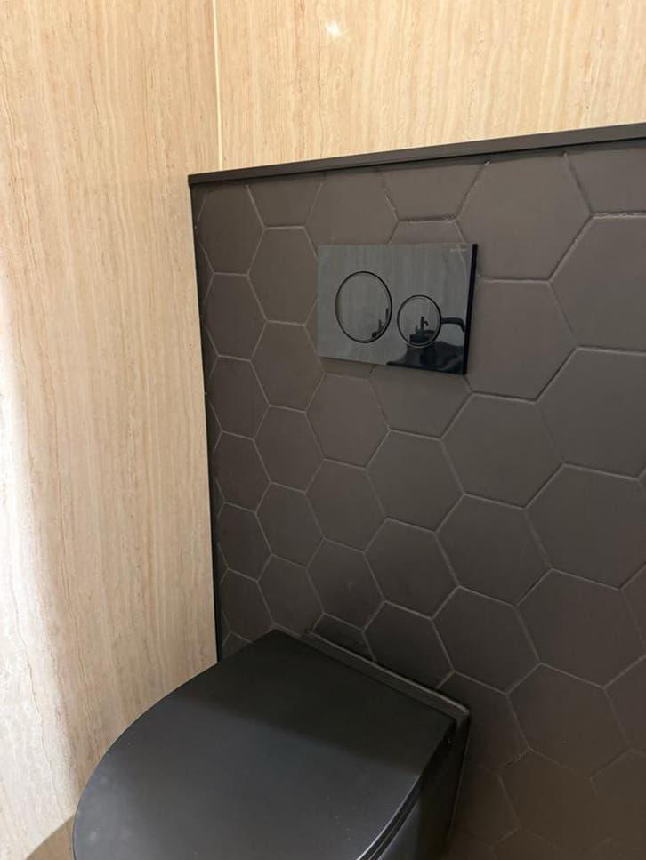 Zwarte hexagonale tegels ~4,5m2, Doe-het-zelf en Verbouw, Tegels, Ophalen, Minder dan 20 cm, Zo goed als nieuw, Minder dan 5 m²