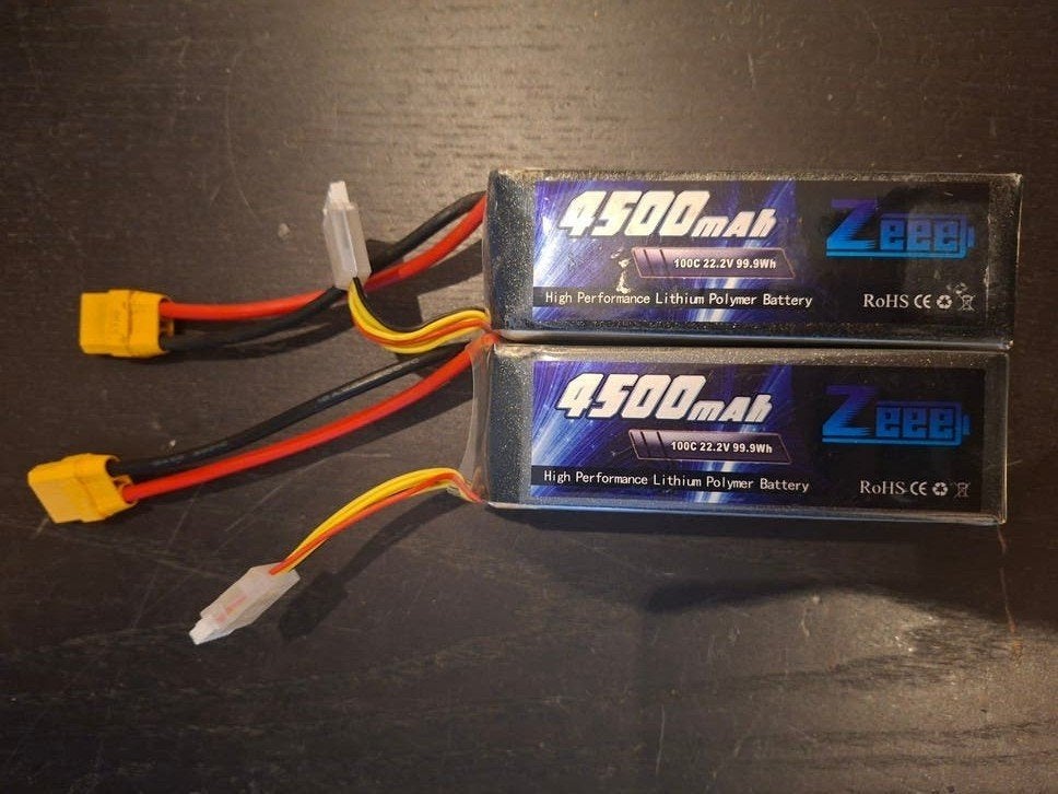 2x Zee 6S Lipo 4500 mAh accu's, Ophalen of Verzenden, Overige schalen, Elektro, Onderdeel