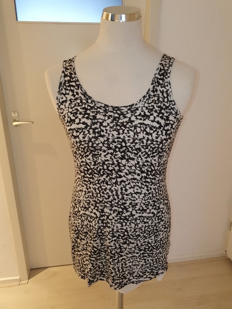 True Spirit Zwart-wit Patroon Jurkje Maat M, Kleding | Dames, Maat 38/40 (M), Zwart, Ophalen of Verzenden, Zonder mouw