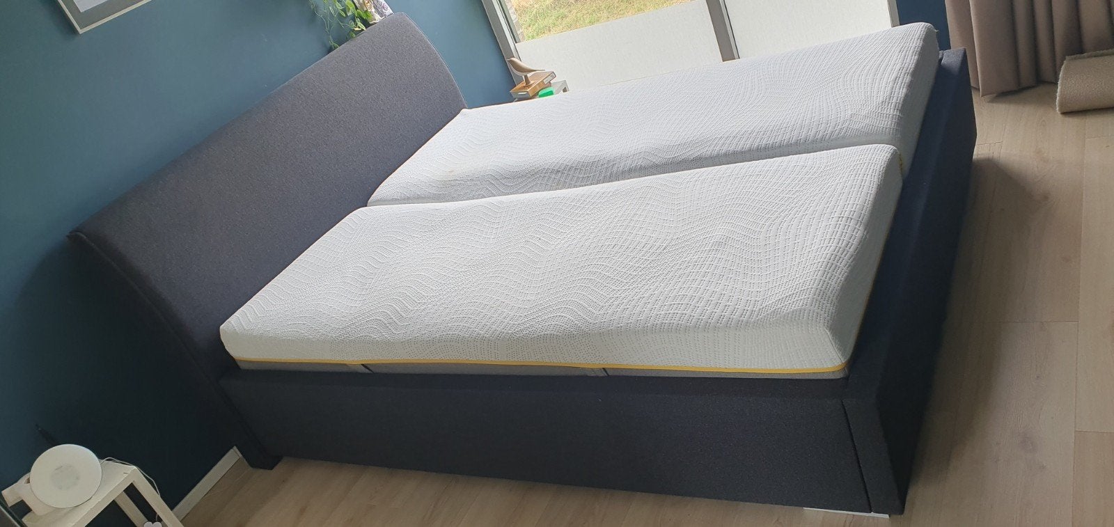 Tweepersoonsbed 160x200 incl lattenbodems en evt. matrassen, Ophalen, Gebruikt, Tweepersoons, 200 cm