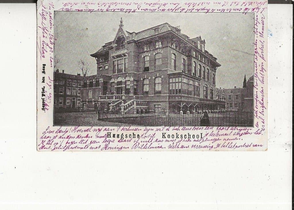 Den Haag Haagsche Kookschool GR Alfen {Z:H:} Photo Happel, Ophalen of Verzenden, Voor 1920, Gelopen, Zuid-Holland