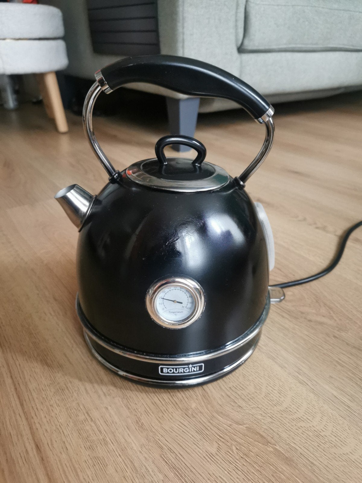Bourgini waterkoker 1,7 liter - Zwart met temperatuurmeter, Witgoed en Apparatuur, Waterkokers, 1 tot 2 liter, Ophalen of Verzenden