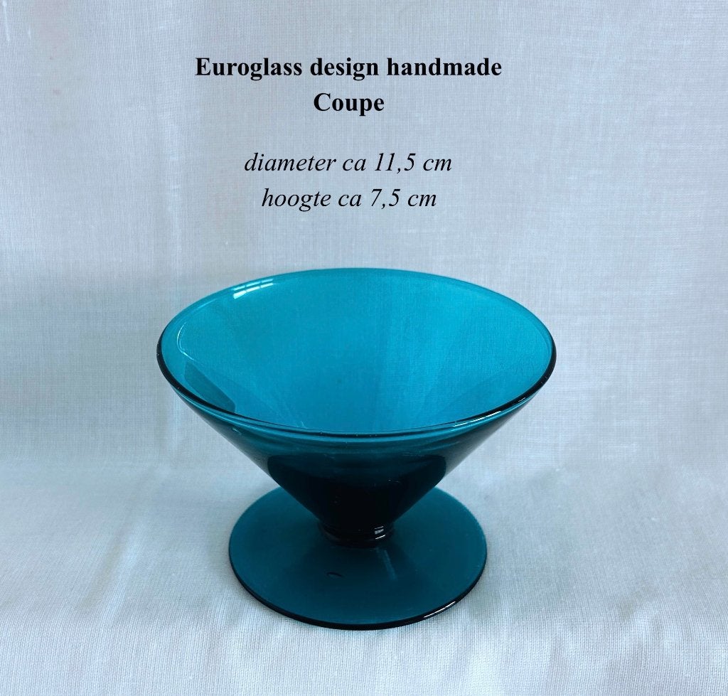 Euroglass Design Handmade Coupe Oceaanblauw Glas, Ophalen, Huis en Inrichting