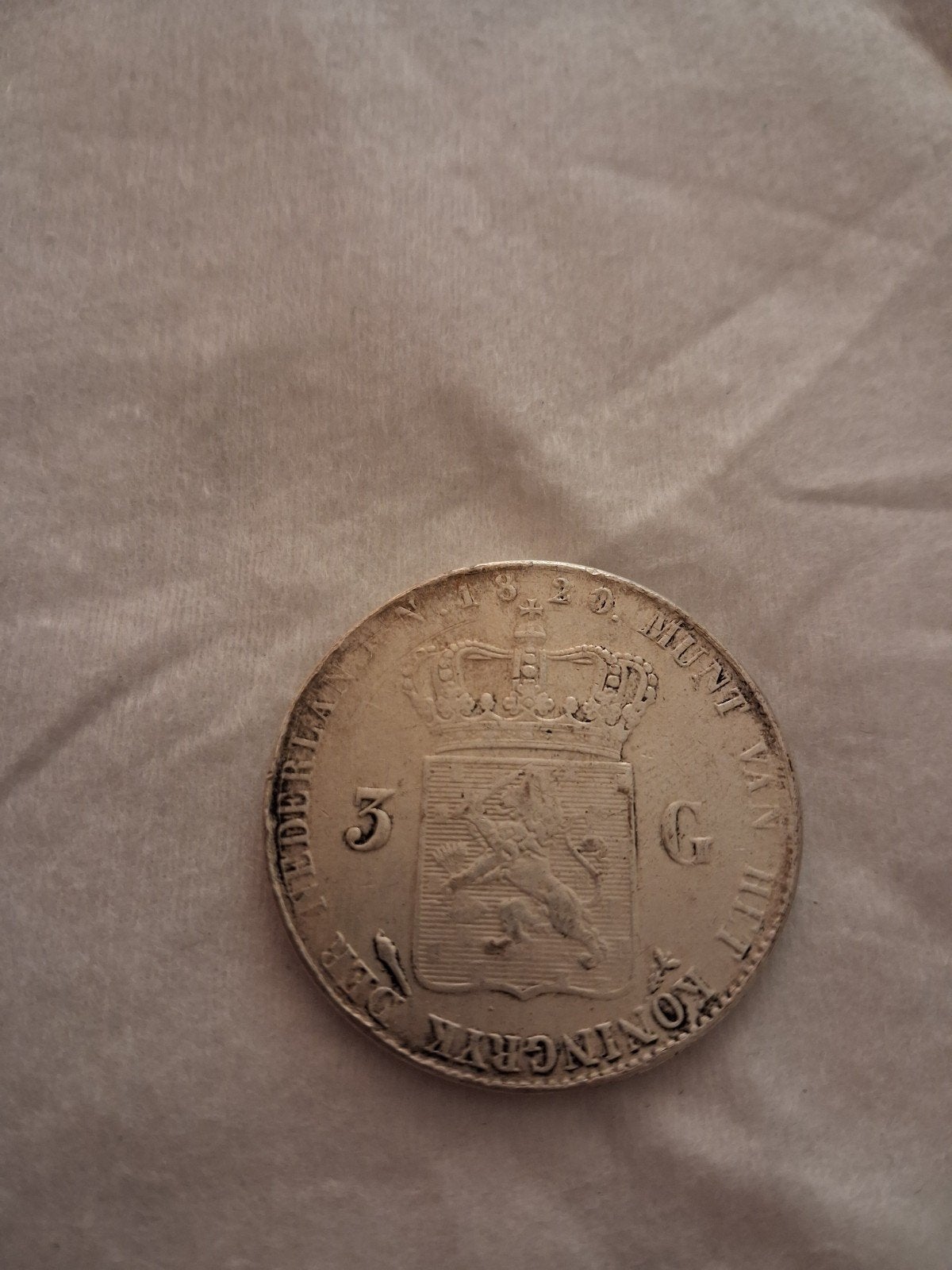 Zilveren 3 Gulden Munt Koning Willem I 1820, Zilver, Koning Willem I, Losse munt, Overige waardes