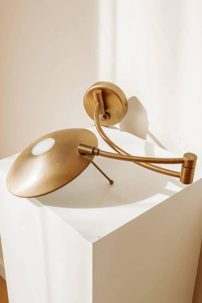 Vintage messing wandlamp met dimmer, Huis en Inrichting, Lampen | Wandlampen, Ophalen, Gebruikt, -, -