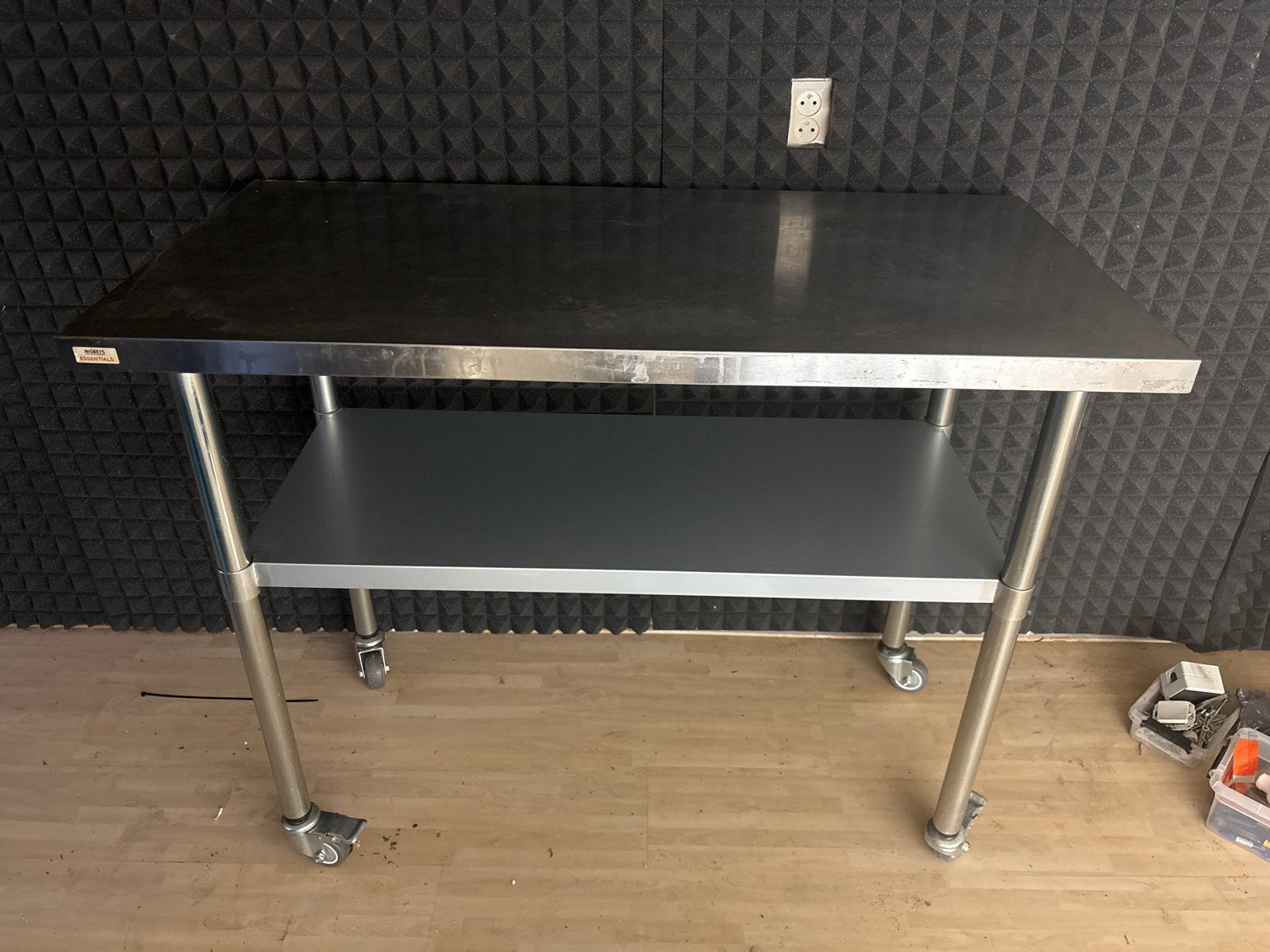 RVS Werktafel op Wielen - Nisbets Essentials, Ophalen of Verzenden, Gebruikt