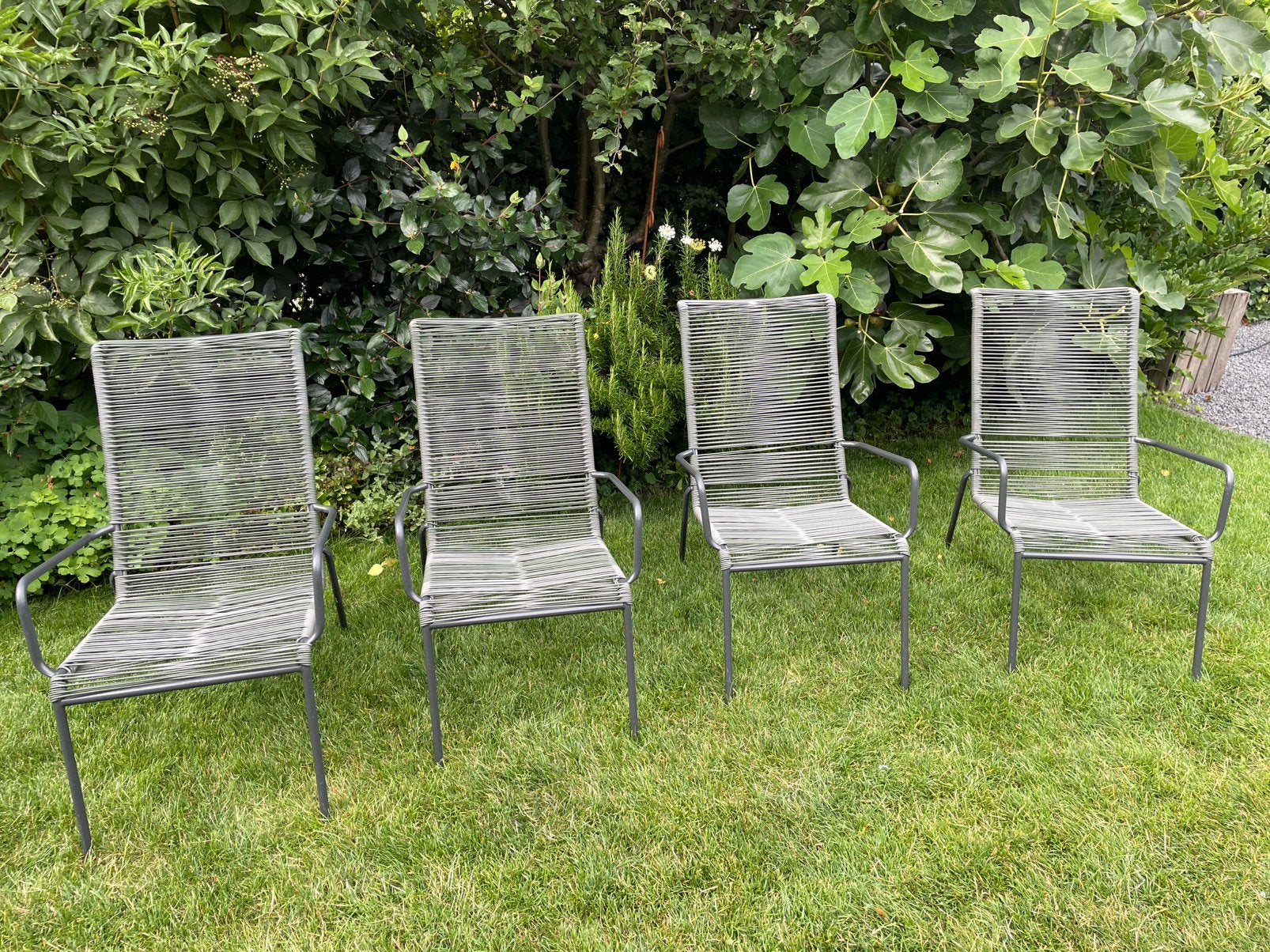 4 groene tuinstoelen Intratuin, Ophalen, Gebruikt, Kunststof, Stapelbaar