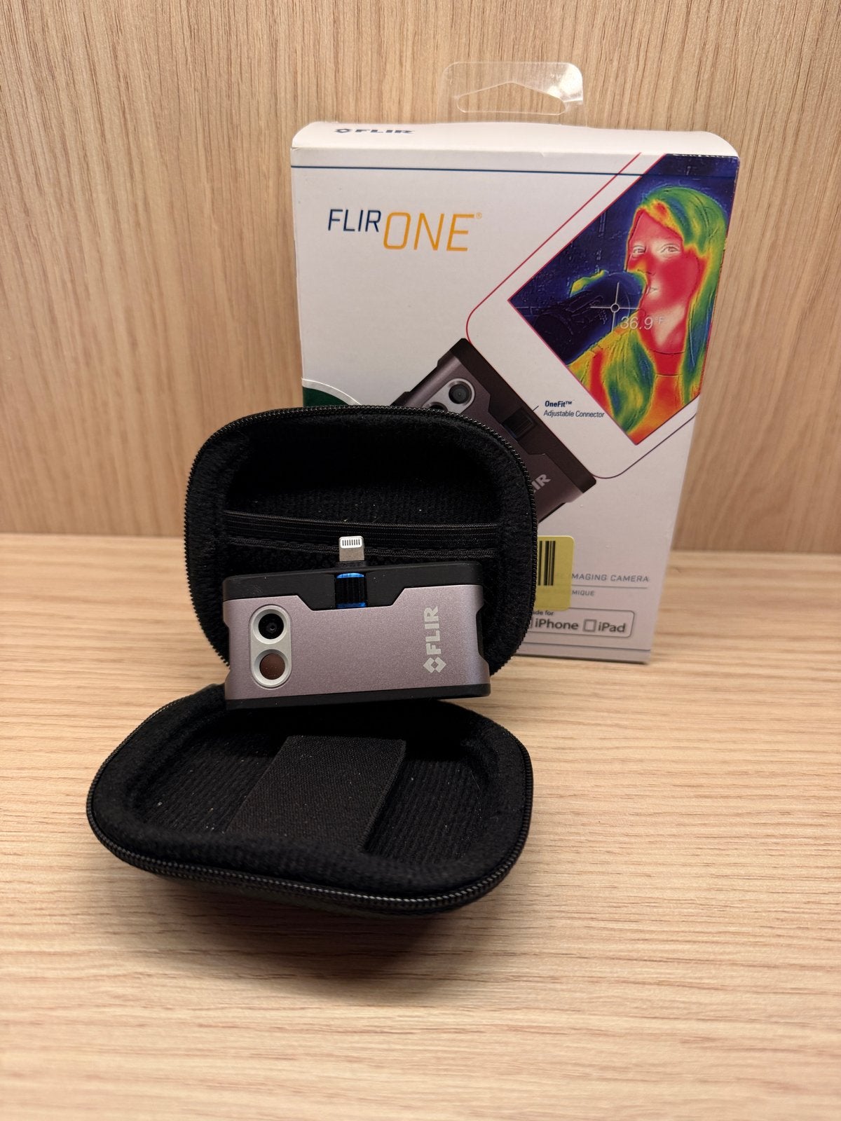 FLIR ONE warmtebeeldcamera iPhone/iPad Lightning + hoes, Ophalen of Verzenden, Zo goed als nieuw, Temperatuur