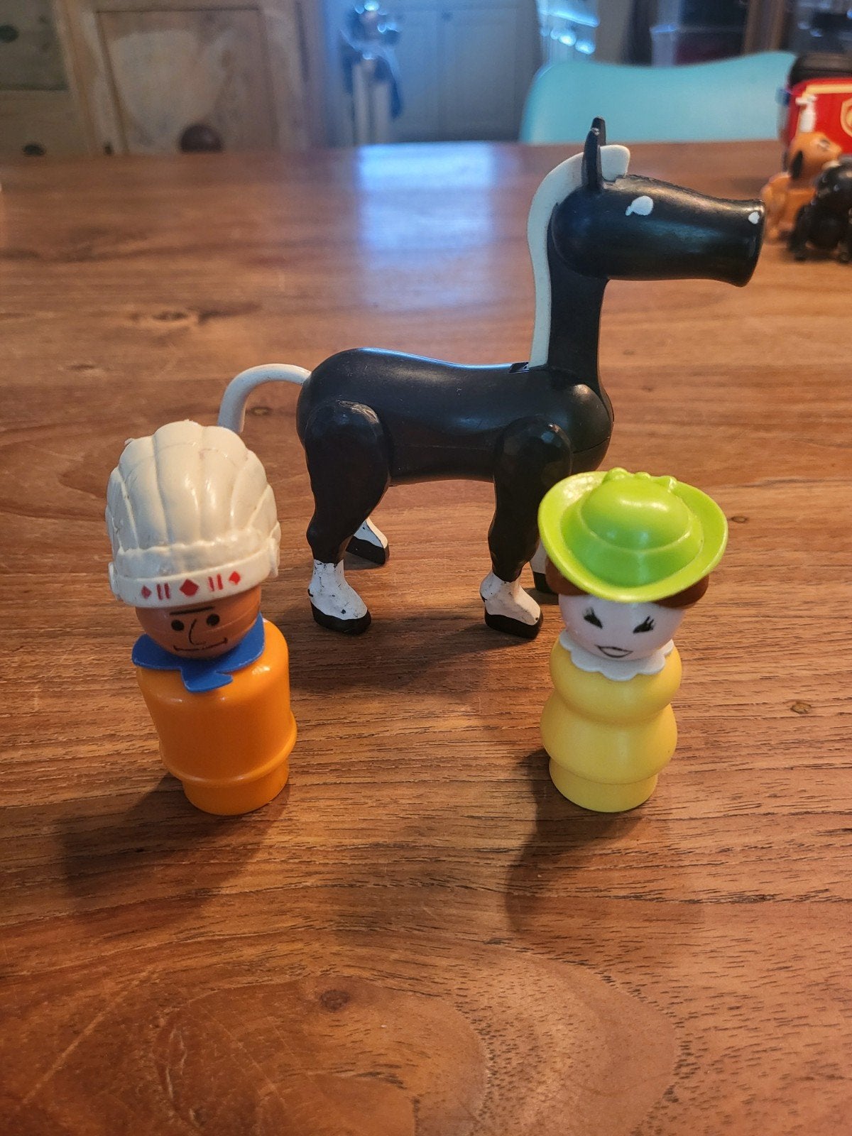 Vintage Fisher Price Wilde Westen Speelset Figuren en Paard, Ophalen of Verzenden, Gebruikt, Speelset