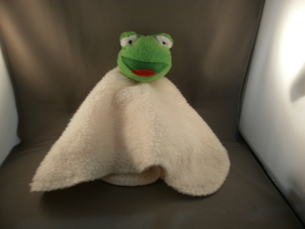natalis kikker knuffeldoek wit met groen hoofd wit/zwarte, Kikker, Nieuw, Ophalen of Verzenden, Wasbaar