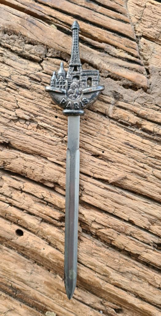 Paris parijs briefopener zilver kleurig vintage, Ophalen of Verzenden