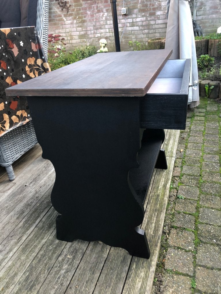 zwart kastje [tafeltje] met laadje ., Ophalen, Zo goed als nieuw
