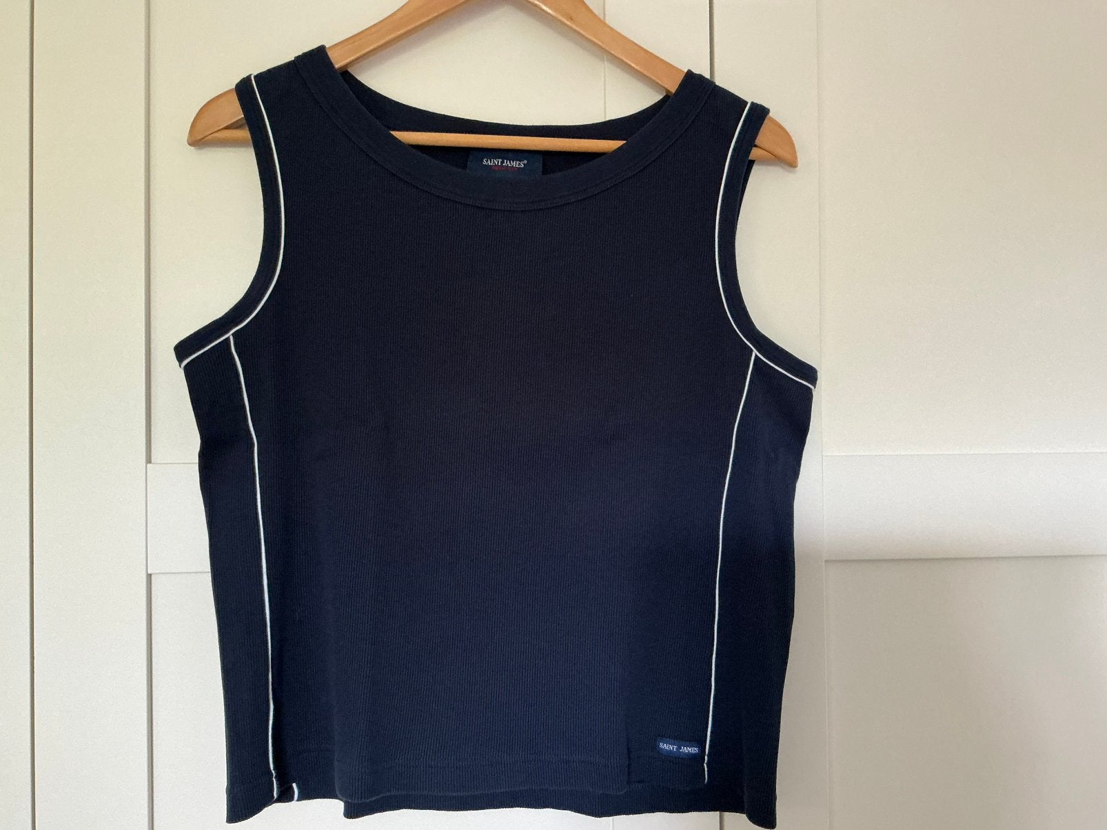Saint James top, donkerblauw met witte bies, maat 42, Blauw, Maat 42/44 (L), Ophalen of Verzenden, Zo goed als nieuw