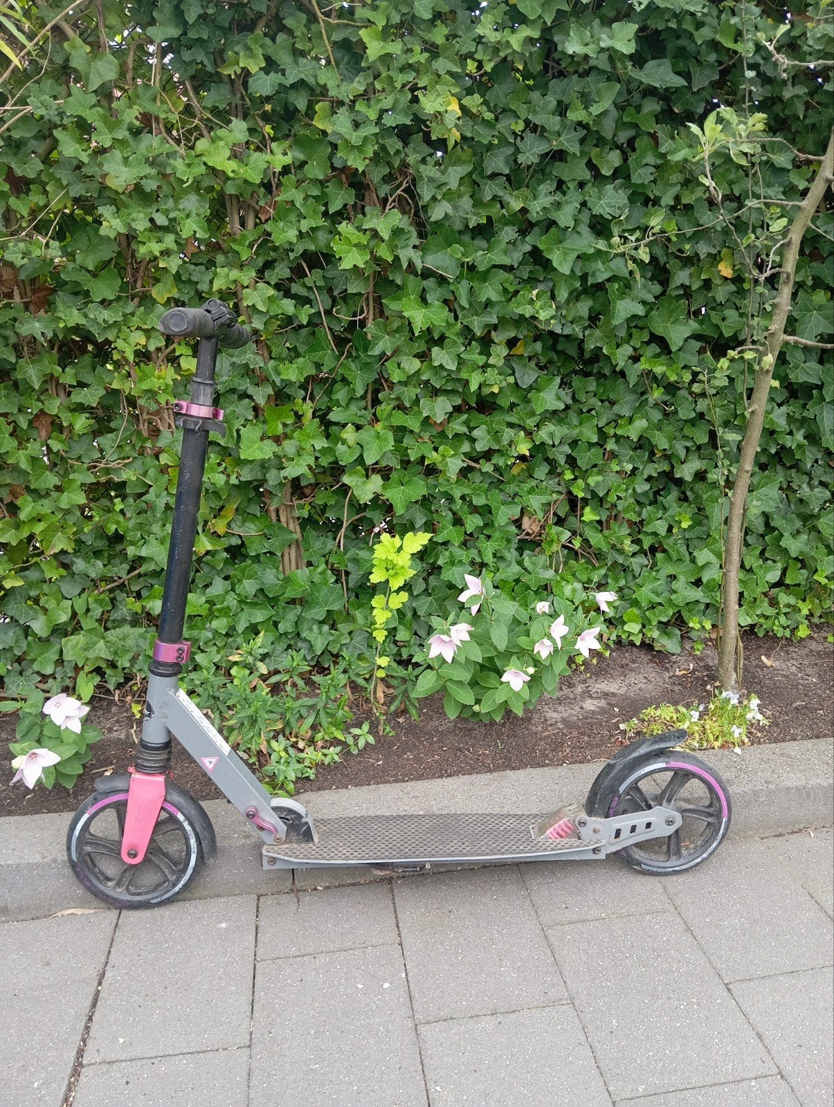 Crivit step met grote wielen - Grijs/Roze, Ophalen of Verzenden, Gebruikt, Gewone step, Crivit