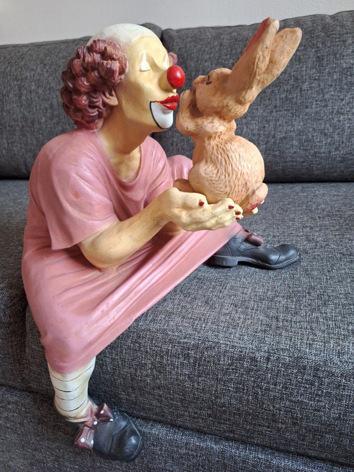 Jun asilo clown  +konijn, Verzamelen, Beelden en Beeldjes, Ophalen of Verzenden, Gebruikt, Fantasy