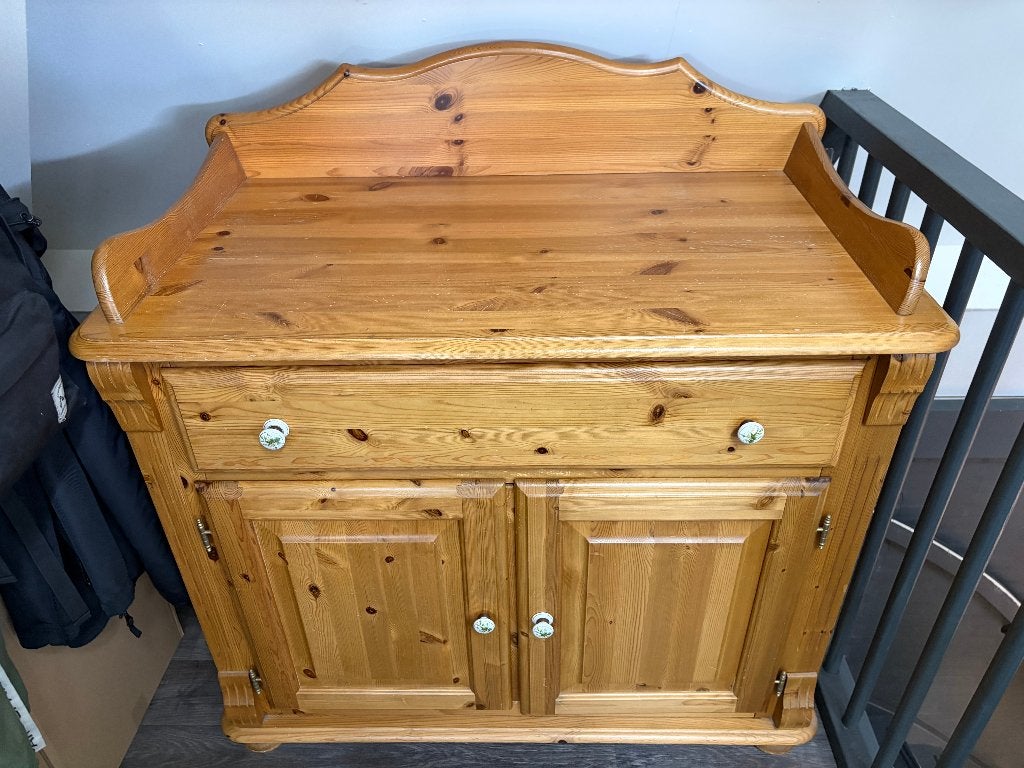 Grenen dressoir/commode met lade en kast, Ophalen, Gebruikt, 25 tot 50 cm, 50 tot 100 cm