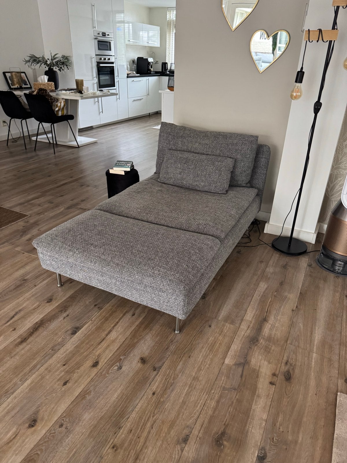 Soderhamn;Comfortabele grijze chaise longue -  als nieuw, Huis en Inrichting, Eenpersoons, Ophalen of Verzenden, Zo goed als nieuw