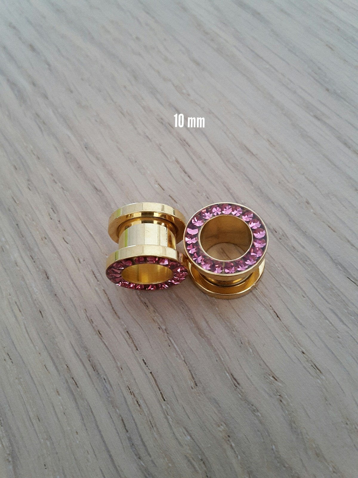 Nieuwe tunnels, pluggen. Staal. Goud kleur. Epoxy., Ophalen of Verzenden, Zo goed als nieuw, Staal, Oor- of Traguspiercing