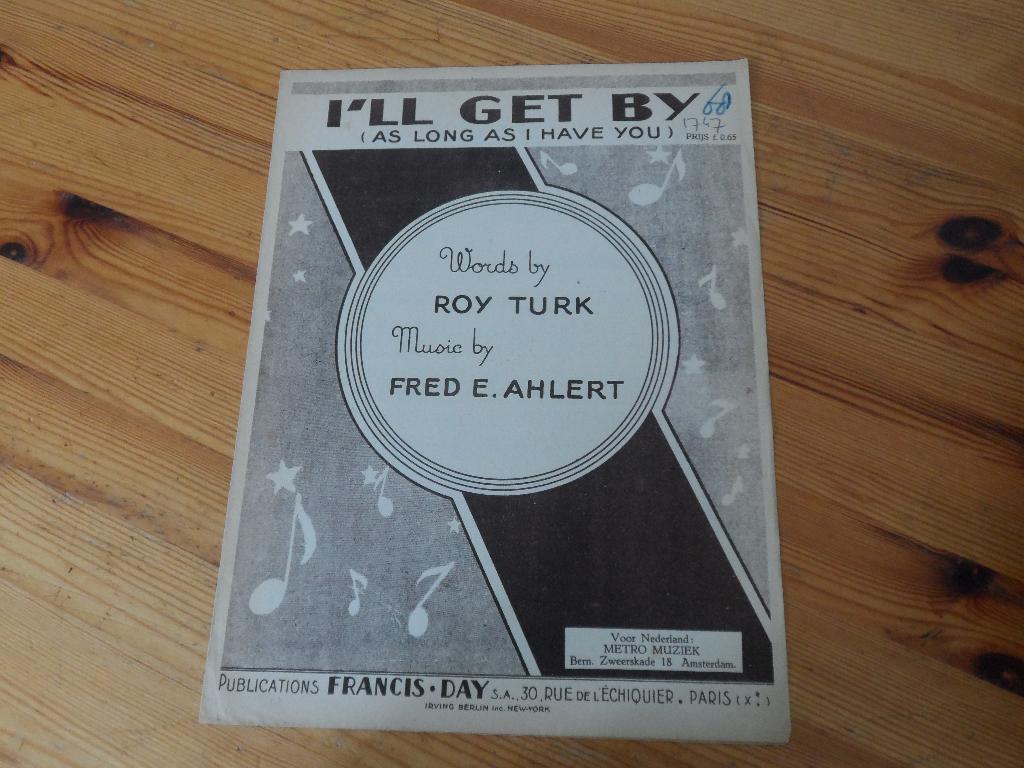 I'll get by / walkin' my baby back home - ahlert / turk, Muziek en Instrumenten, Gebruikt, Gitaar, Ophalen of Verzenden, Artiest of Componist