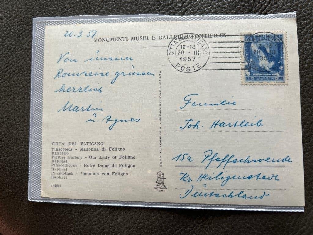Ansichtkaart Vaticaan met Madonna, Verzamelen, Ophalen of Verzenden, 1940 tot 1960, Gelopen, Italië