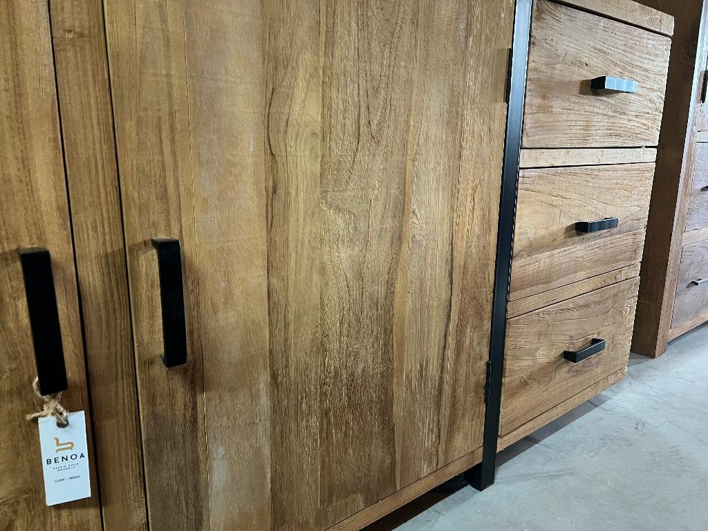 Dressoir teak 175cm, geborsteld, moderne, kast, meubels, Met deur(en), 150 tot 200 cm, Teakhout, Nieuw