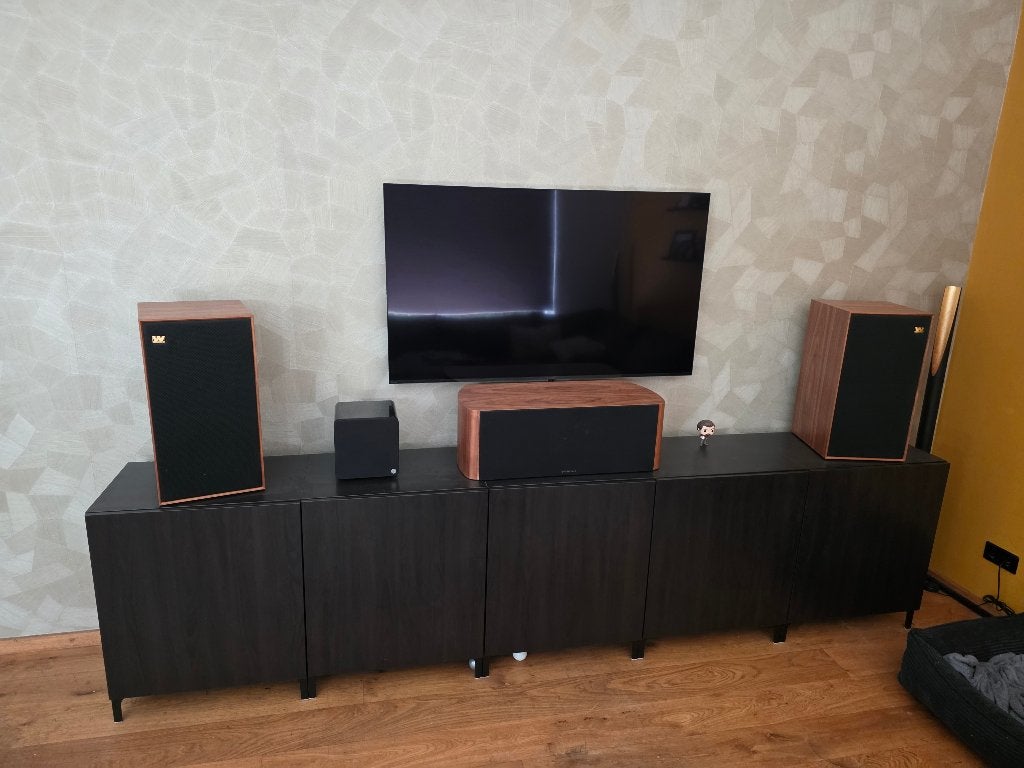 Wharfedale Evo 4C Walnoot center speaker 3 way, Audio, Tv en Foto, Luidsprekers, Ophalen, Gebruikt, Wharfedale, 60 tot 120 watt