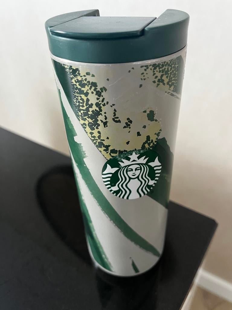 Starbucks To Go Beker - Groen/Wit, Ophalen of Verzenden, Metaal, Overige merken, Groen