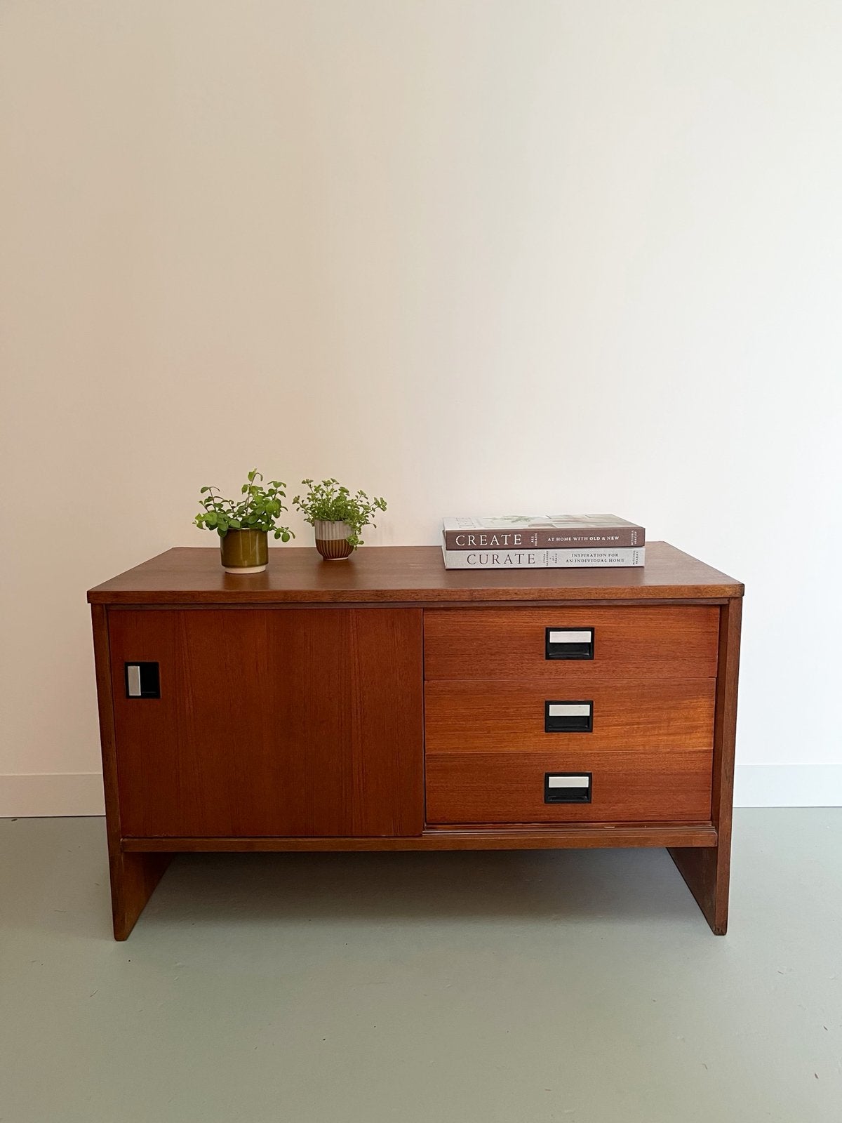 Vintage teakhouten ladekastje, jaren 60/Deens design, Ophalen, Gebruikt, Midcentury, jaren 60, deens design, 50 tot 100 cm