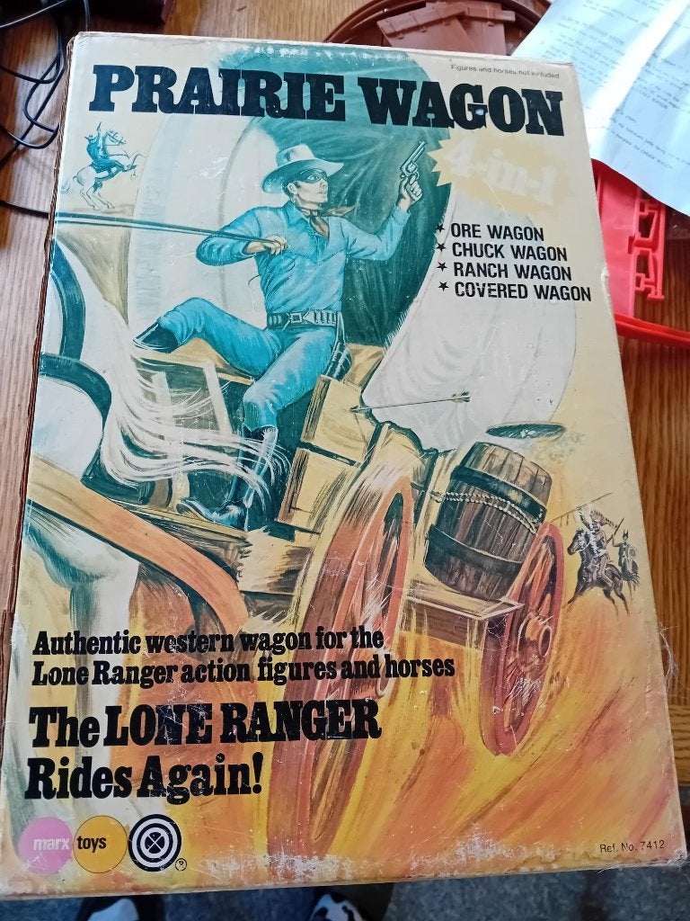 The Lone Ranger 4 in 1 Prairie Wagon Marx Toys 1974, Ophalen of Verzenden, Gebruikt