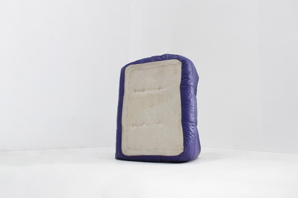 Vintage paarse leren Togo 2-zitsbank van Ligne Roset, Design, 150 tot 200 cm, Tweepersoons, Ophalen of Verzenden