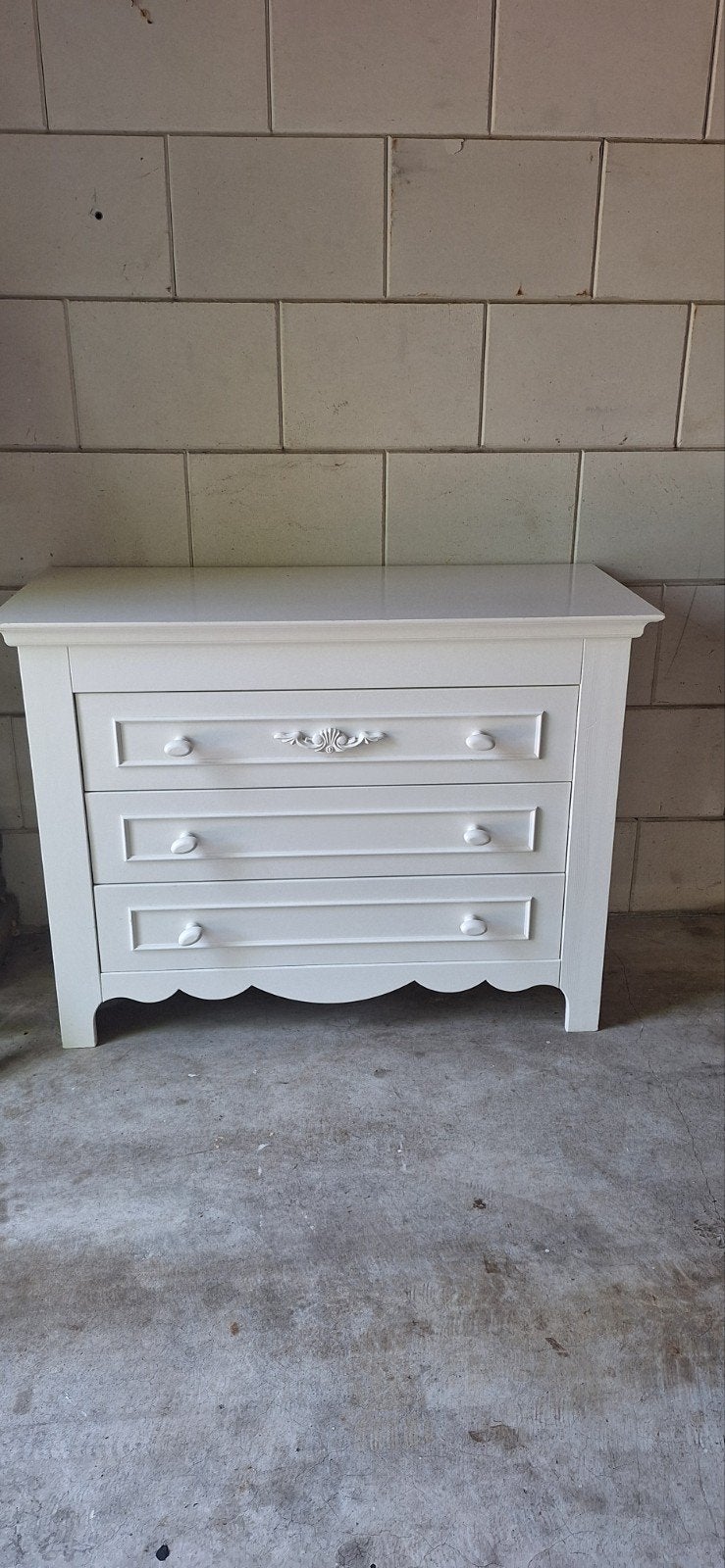 Witte commode met 3 laden, Ophalen, 50 tot 70 cm, Zo goed als nieuw, 75 tot 100 cm