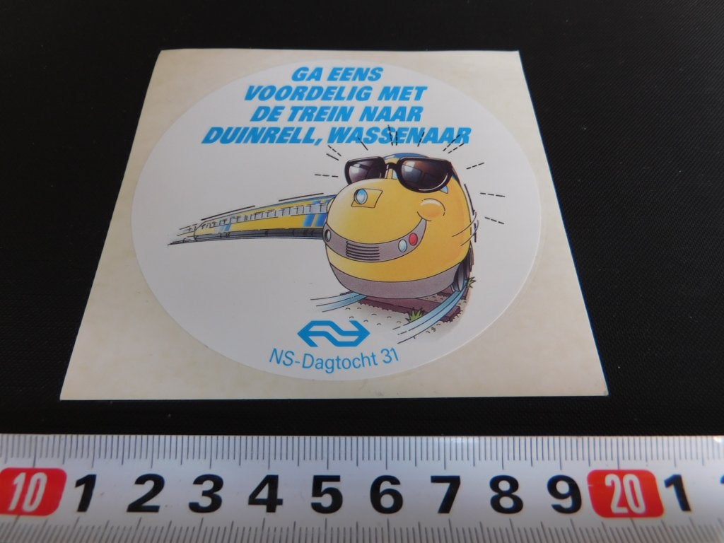 sticker NS 31 ga voordelig met de trein naar duinrell wassen, Verzamelen, Ophalen, Zo goed als nieuw
