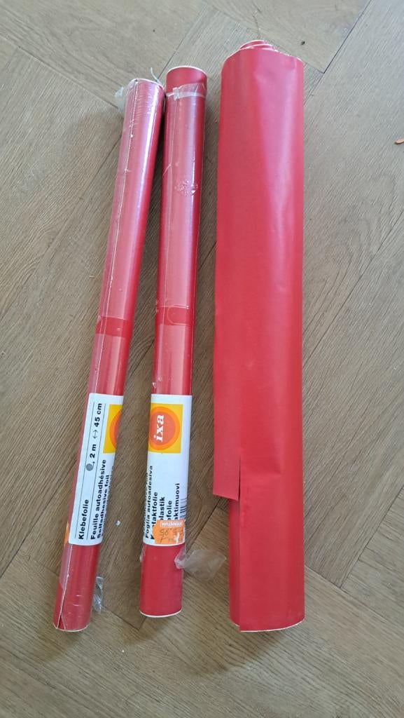 3 rollen rood plakplastic - zelfklevende folie, Ophalen of Verzenden, Nieuw