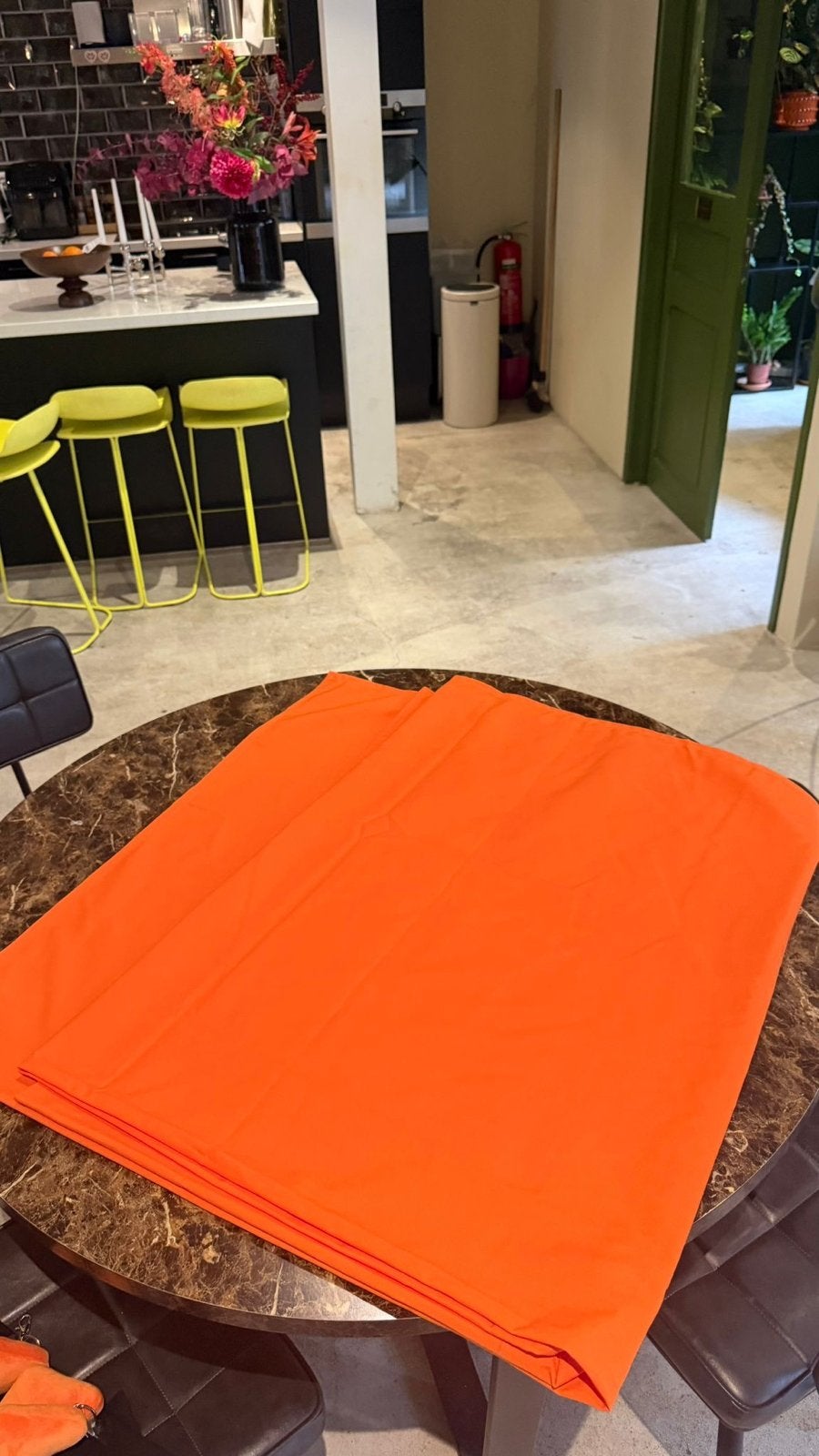 50x Oranje Katoenen Tafelkleed 178x275cm - Zo goed als nieuw, Ophalen, Zo goed als nieuw, Rechthoek