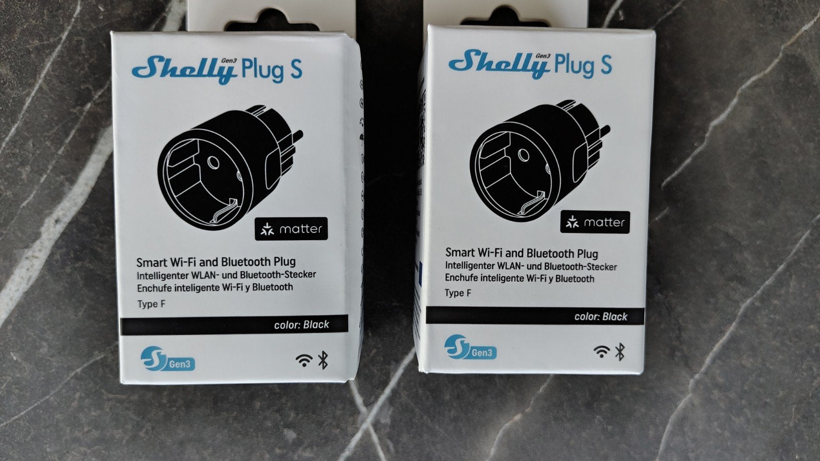 2X Shelly Plug S gen 3 Matter WiFi/Bluetooth zwart NIEUW, Ophalen of Verzenden, Nieuw, Stekker