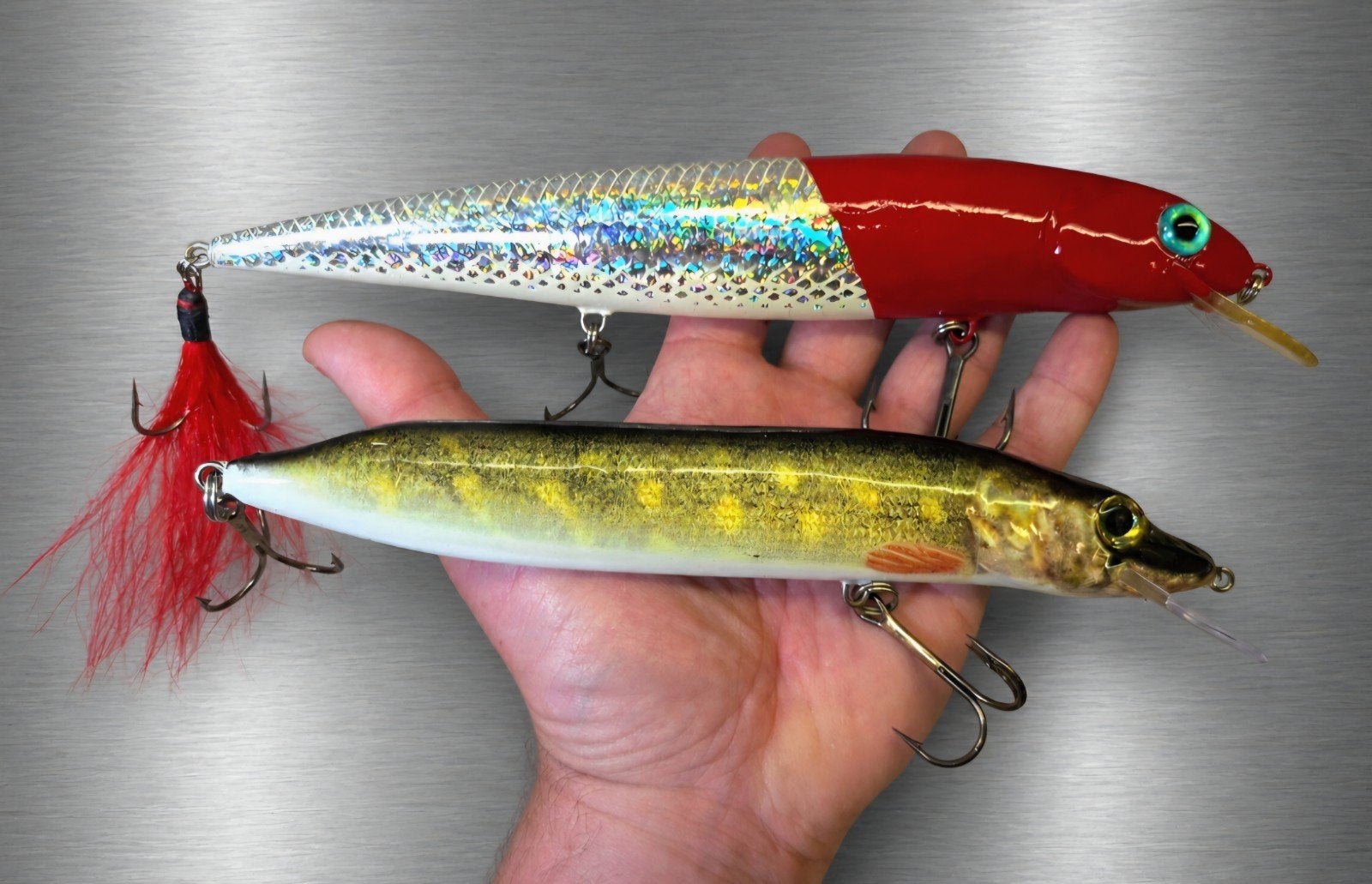 2 grote (troll) pluggen : HRT 21cm /BALZER 26cm, Ophalen of Verzenden, Zo goed als nieuw, Overige typen
