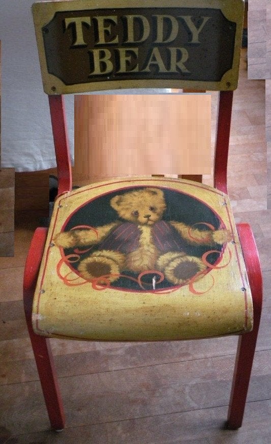 Stoel 'Teddybear'. Vintage, countrystijl. Zithoogte 46 cm., Huis en Inrichting, Stoelen, Ophalen, Zo goed als nieuw, Hout, Eén