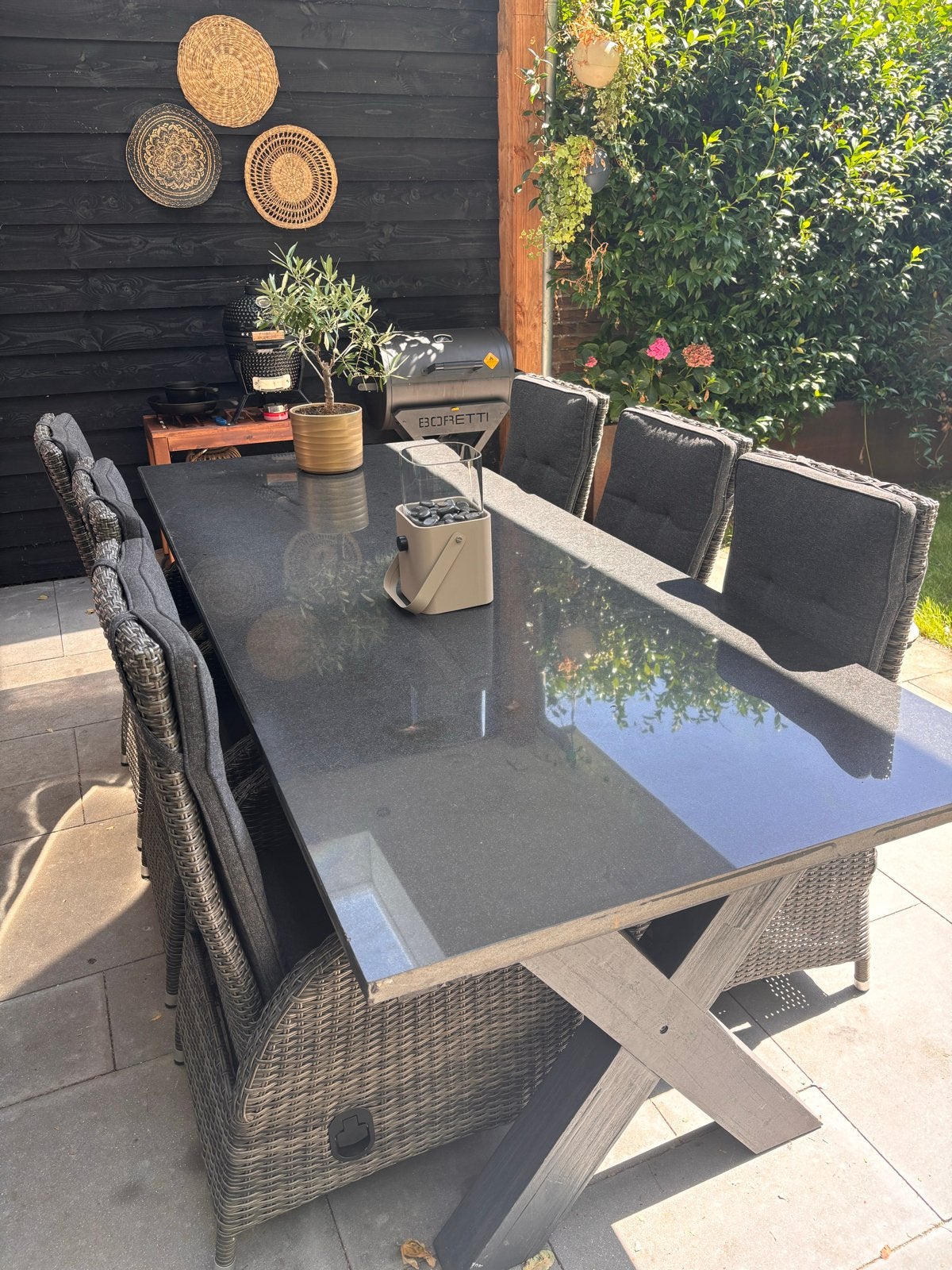 Tuintafel met granieten aanrechtblad - opknapper, Tuin en Terras, Ophalen, Gebruikt, Rechthoekig, Overige materialen