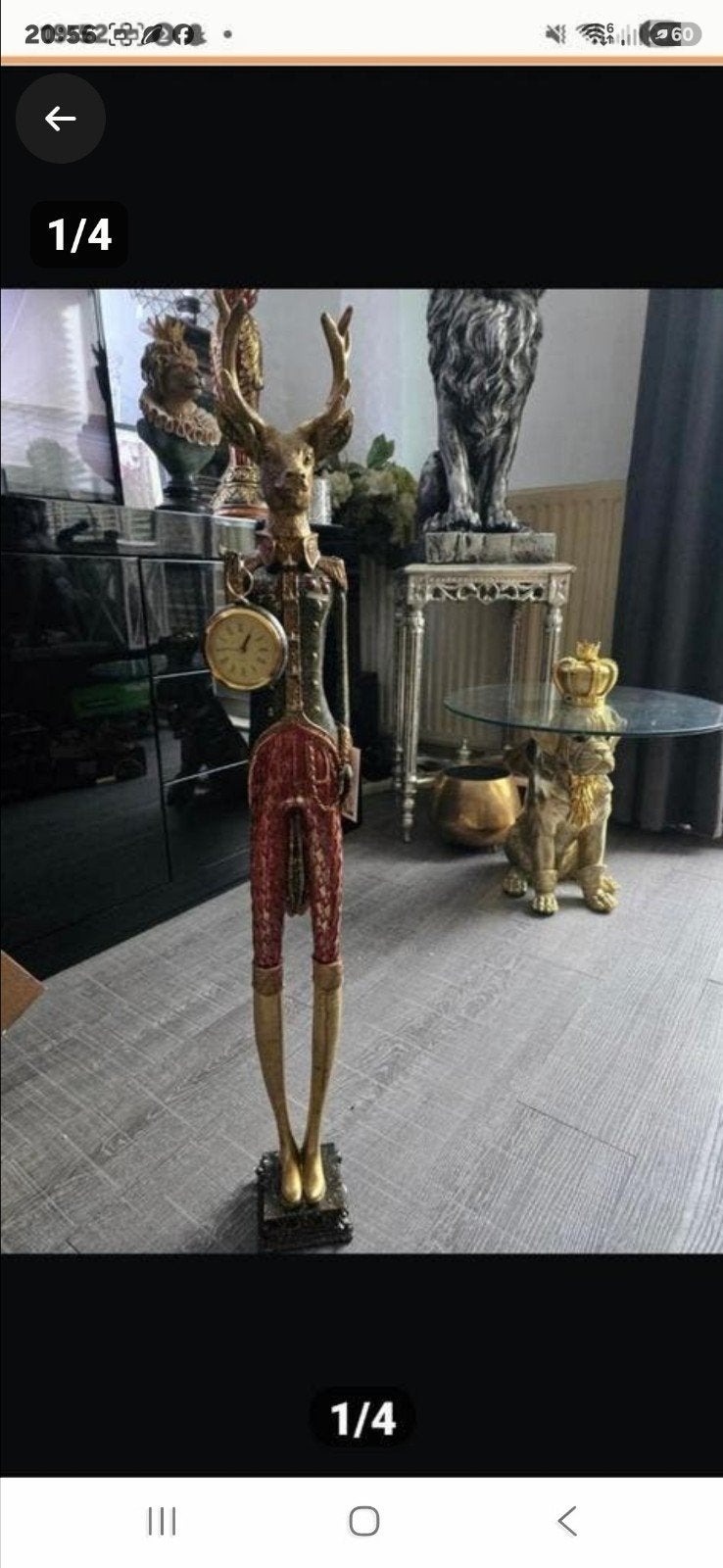 Uniek decoratief hertenbeeld met een ingebouwde klok., Ophalen of Verzenden, Nieuw