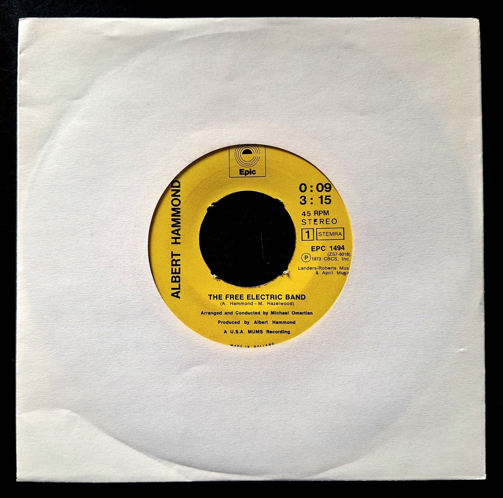 7"/SINGLE  ALBERT HAMMOND - The Free Electric Band, Cd's en Dvd's, Vinyl Singles, Ophalen of Verzenden, Gebruikt, Pop